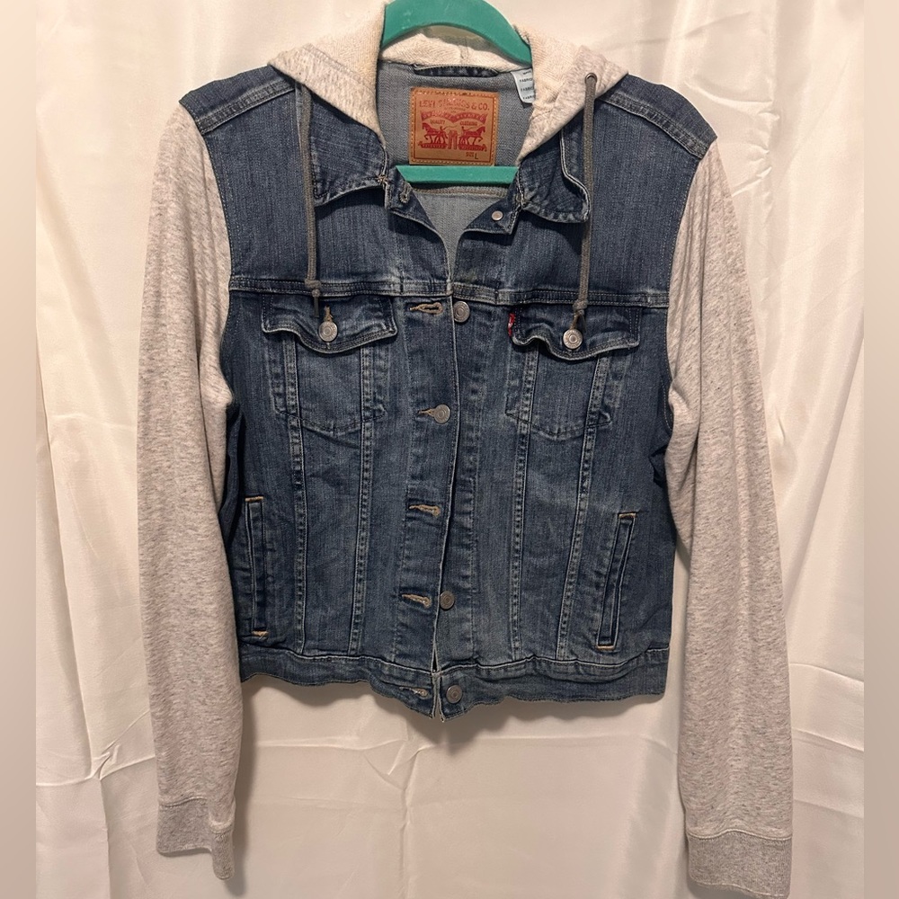 Hybrid Denim Hoodie Classic Trucker Jacket